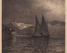 George Elbert Burr, "Evening, Lake Geneva", etching, c. 1905