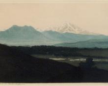 George Elbert Burr, "Longs Peak from North Denver, No 21", etching, c. 1900 painting for sale