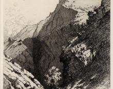 George Elbert Burr, "Bear Creek Canyon, Denver", etching, c. 1922 painting for sale
