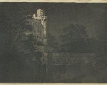 George Elbert Burr, "Warwick Castle, Night", etching, c. 1905 painting for sale