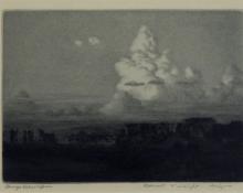 George Elbert Burr, "Desert Twilight, Arizona", etching, c. 1920 painting for sale
