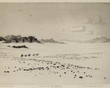 George Elbert Burr, "The Land of Mystery, trial proof (final)", etching, c. 1920 painting for sale