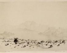 George Elbert Burr, "A Mirage, Arizona, trial proof; edition of 40 (from the Desert Set)", etching, c. 1921 painting for sale