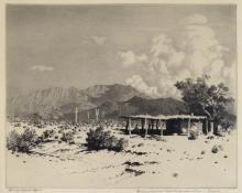 George Elbert Burr, "Indian Homes, Salt River Mountains, Arizona", etching, c. 1921 painting for sale
