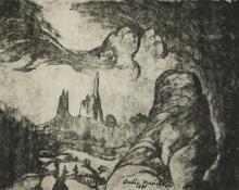Archie Musick, "Untitled (Southwest Landscape)", lithograph, 1938