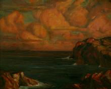 William J. Potter, "Untitled (Seascape)", oil, c. 1925