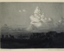 George Elbert Burr, "Desert Twilight", etching, c. 1920