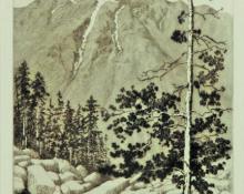 George Elbert Burr, "The Mountain of the Holy Cross, Colorado", etching, c. 1915 painting for sale