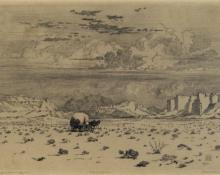 George Elbert Burr, "The Desert", etching, 1914 painting for sale