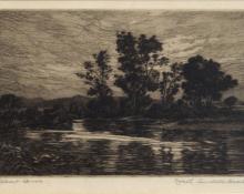 George Elbert Burr, "North Boulder Creek, Colorado", etching, c. 1915