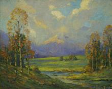 Frank Joseph Vavra, "Clearing Up North Park (Colorado)", oil on canvas, c. 1925