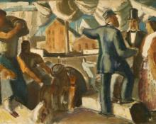 Boardman Robinson, "River Traffic", oil on canvas, c. 1927