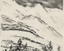 Adolf Arthur Dehn, "Midwinter in the Mountains, 17/20", lithograph, 1932