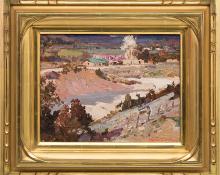 Fremont Ellis, Velarde Valley (New Mexico), circa 1940 oil painting fine art for sale purchase buy sell auction consign denver colorado art gallery museum
