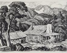 sandzén, Sven Birger Sandzen, "A Mountain Home, edition of 100", lithograph, 1934