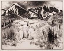 Alice (Gene) Geneva Kloss, "Where Ruby Silver is Found 10/75", etching, 1968