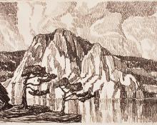 sandzén, Sven Birger Sandzen, "Lake in the Mountains", lithograph, 1916