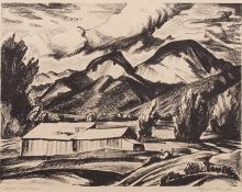 Alfred James Wands, "New Mexico; 23/100", lithograph, c. 1940
