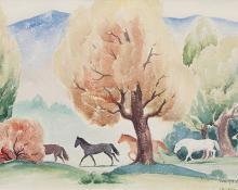 Ila Mae McAfee, "The Pasture Path", watercolor on paper, 1940