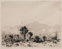 George Elbert Burr, "A Mirage, Arizona [no. 2]; edition of 40 (from the "Desert Set")", etching, 1921 painting for sale