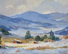 Frank Joseph Vavra, "First Snow at Salt Creek", oil on canvas, December 22, 1927