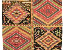 Navajo Germantown Pictorial blanket, 19th century, 4 panel, eye dazzler, guns, house, arrows, red, yellow, orange, black, green, patchwork, antique, vintage, transitional, circa 1875, circa 1880, circa 1890, tapestry, wall hanging, southwestern, authentic, weaving, textile