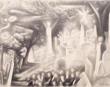 Ross Eugene Braught, "Summer Burial", graphite, 1965