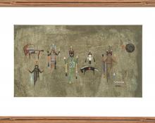 David Chethlahe Paladin, "Shadow Of Life", mixed media, 20th century for sale purchase consign auction denver Colorado art gallery museum