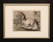 Ethel Magafan, "Little Mare, 6/8", etching, c. 1947 for sale purchase consign auction denver Colorado art gallery museum