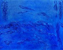 Edward Goldman, "Blue", mixed media, 1969