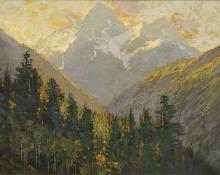 Charles Partridge Adams, "Autumn Afternoon Mt. Eolus (Needle Mountains, Colorado)", oil, c. 1905