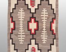 Navajo trading post regional area rug textile wall hanging antique vintage