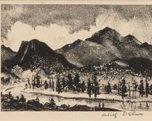 Adolf Arthur Dehn, "Twilight in the Rockies", lithograph for sale