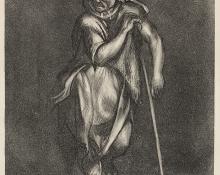 Rico Lebrun, "Standing Beggar", lithograph, 1945