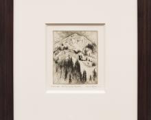 Gene Kloss, "Old Mine on Red Mountain (Colorado); artist proof; edition of 50", etching, 1967 for sale purchase consign auction denver Colorado art gallery museum