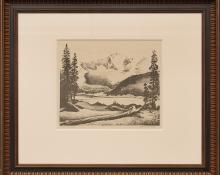 Alfred James Wands, "The Rockies print silkscreen painting fine art for sale purchase buy sell auction consign denver colorado art gallery museum