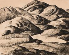 Vance Hall Kirkland, "Untitled (Mountain Sketch)", conte crayon, circa 1930