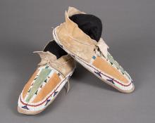 Moccasins, Cheyenne, circa 1890  for sale purchase consign auction art gallery museum denver