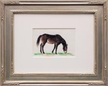 Ila Mae McAfee, "Untitled (Horse Grazing)", watercolor painting for sale purchase consign denver colorado auction museum