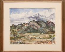 Jerry Kelly, "Taos Mountain (New Mexico)", watercolor, 20th century painting