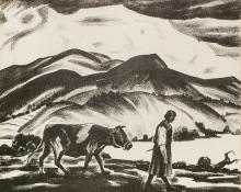 Alfred Wands, "Homeward 12/100", lithograph, graphic work for sale purchase consign auction denver Colorado art gallery museum