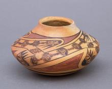 Seed Jar, Hopi, circa  1900, earthenware with slip glazes for sale purchase consign auction denver Colorado art gallery museum