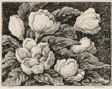 Birger Sandzen, "Magnolias", lithograph, 1946