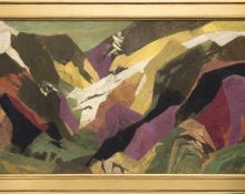 Ethel Magafan, "Last of the Snows (Colorado)", tempera painting for sale purchase auction consign denver colorado art gallery museum