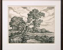 Birger Sandzen, "Pastures (Edition of 100)", lithograph, 1939 painting fine art for sale purchase buy sell auction consign denver colorado art gallery museum