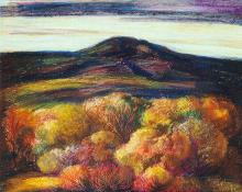 Anna Elizabeth Keener, "Mesa Land (New Mexico)", pastel painting for sale purchase consign auction art gallery denver colorado historical sandzen student
