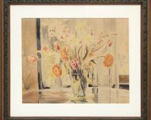 Elisabeth Spalding, "Untitled (Flowers in a Vase)", watercolor, circa 1925 painting fine art for sale purchase buy sell auction consign denver colorado art gallery museum