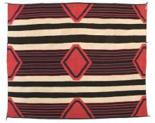 Chief's Blanket, Navajo, third phase, textile weaving circa 1880-1890 19th century Native American Indian antique vintage art for sale purchase auction consign denver colorado art gallery museum