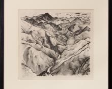 Ross Eugene Braught, "Clear Creek Canyon (Colorado)", lithograph, 1933 painting fine art for sale purchase buy sell auction consign denver colorado art gallery museum