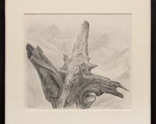 Ross Eugene Braught, "Timber Line (Colorado)", graphite, 1957 painting fine art for sale purchase buy sell auction consign denver colorado art gallery museum